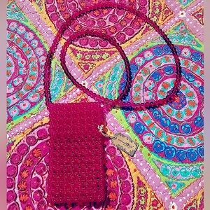 Natural Life Beaded Bag in Vibrant Pink